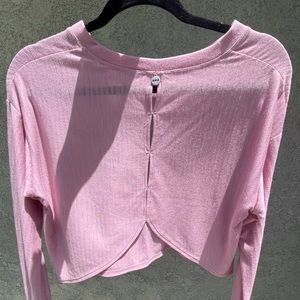 Pink Lorna Jane cropped long sleeve